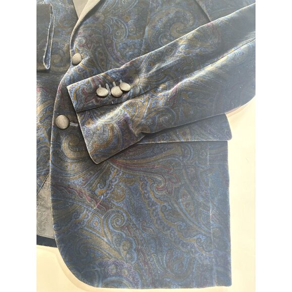 Sand Copenhagen Velvet Red Carpet Star Dandy ST Formal Blazer in Blue Paisley - Picture 8 of 8